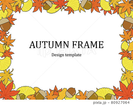 秋のフレームのイラスト 80927064