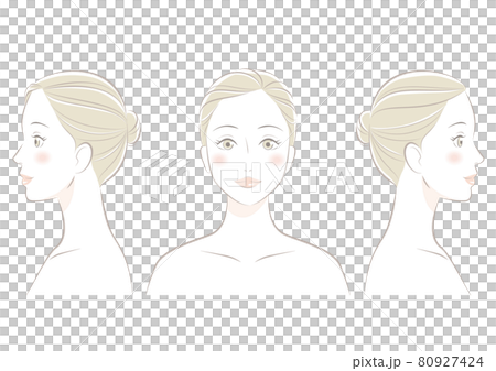 Woman's front and profile 80927424