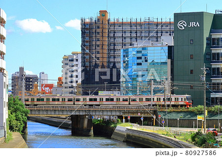 名古屋市中川区　古渡橋から眺める堀川の風景 80927586