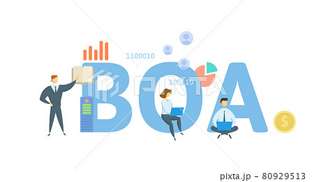 BOA, Basic Order Agreement. Concept with keyword, people and icons. Flat vector illustration. Isolated on white. BOA, Basic Order Agreement. Concept with keyword, people and icons. Flat vector illustration. Isolated on white. 80929513