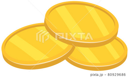 Gold coins in cartoon style isolated Gold coins in cartoon style isolated 80929686