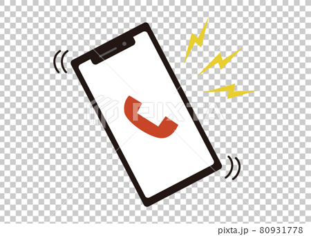スマートフォン カラー 電話着信のイラストのイラスト素材