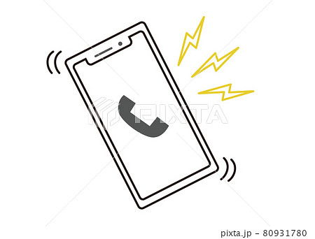 スマートフォン フレーム ラインイラスト 電話着信のイラストのイラスト素材 スマートフォン フレーム ラインイラスト 電話着信のイラストのイラスト素材