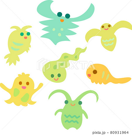 プランクトン風のキャラクターのイラストセット 80931964