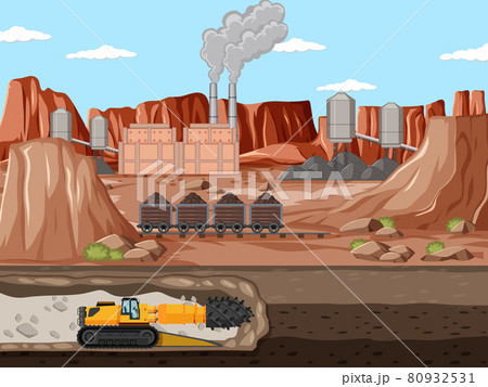 Landscape of coal mine industry with underground 80932531