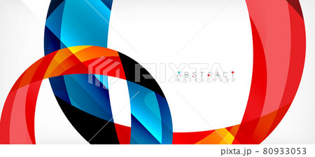 Geometric abstract background. Circle created with overlapping color shapes. Vector Illustration For Wallpaper, Banner, Background, Landing Page 80933053