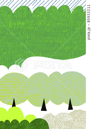 緑のある景色　抽象的な形とテクスチャ― 80933211