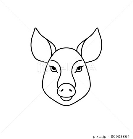 Pig head in line art style Pig head in line art style 80933364