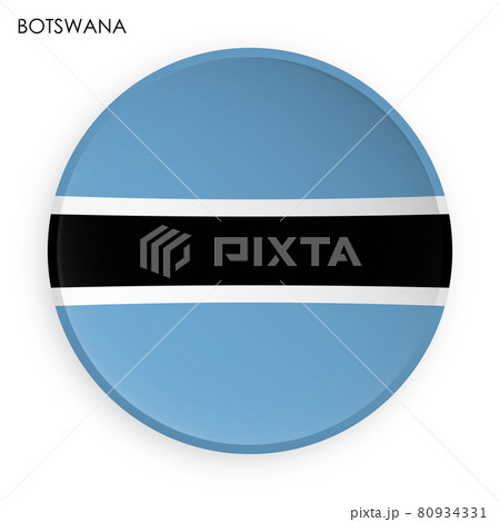 BOTSWANA flag icon in modern neomorphism style. Button for mobile application or web. Vector on white background