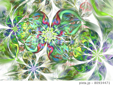 Abstract floral fractal background for art projects. 80934471