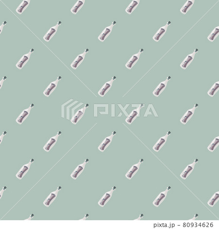 Diagonal bottle with messages seamless doodle pattern. Pastel blue background. Hand drawn elements. Diagonal bottle with messages seamless doodle pattern. Pastel blue background. Hand drawn elements. 80934626