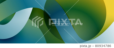 Abstract overlapping lines and circles geometric background with gradient colors 80934786