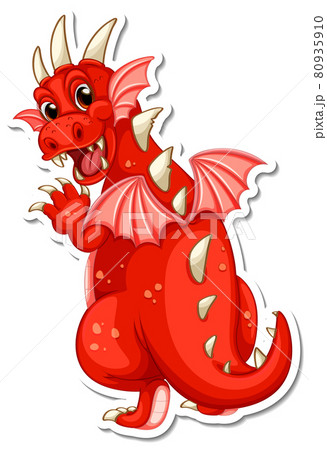 Red Dragon cartoon character sticker 80935910