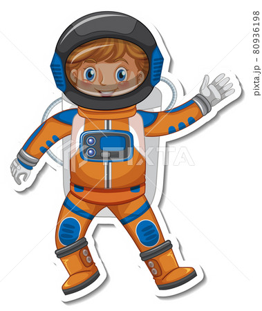 Astronaut or spaceman cartoon character in sticker style Astronaut or spaceman cartoon character in sticker style 80936198