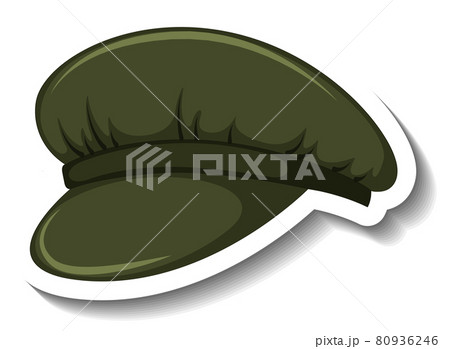 A sticker template with a newsboy cap isolated 80936246