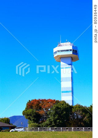 岐阜県海津市、水の緑の舘・展望タワーとその周辺の風景 80936449