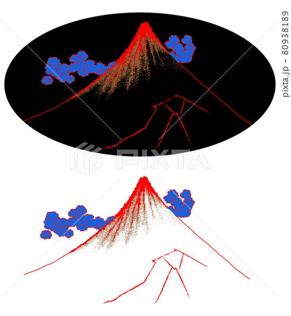 赤富士 2パターンのイラスト素材