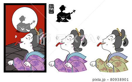 落語,花札,猫の忠信 落語,花札,猫の忠信 80938901