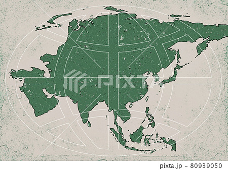 アジア地図4のイラスト素材