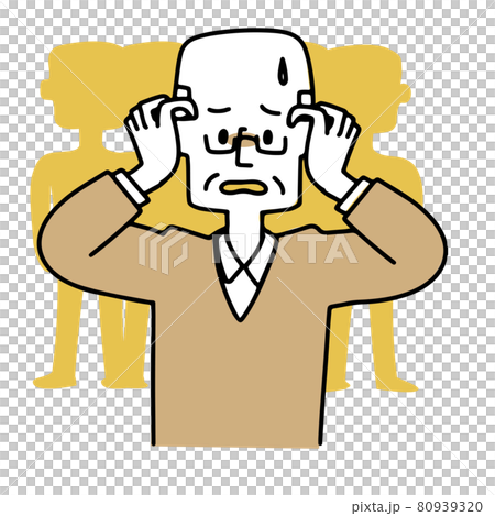 擔心眼睛的老年男性 擔心眼睛的老年男性 80939320