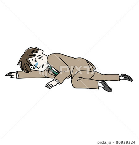 倒れているスーツの男性 80939324