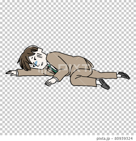 倒れているスーツの男性 80939324