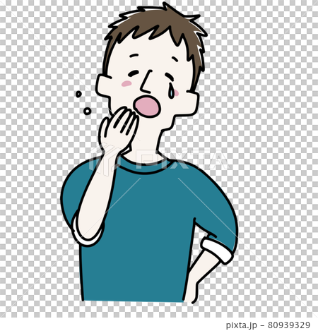 Yawning sleepy man Yawning sleepy man 80939329