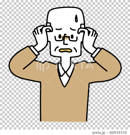 Elderly man holding his head Elderly man holding his head 80939330