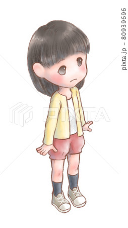 真顔の女の子のイラスト素材のイラスト素材