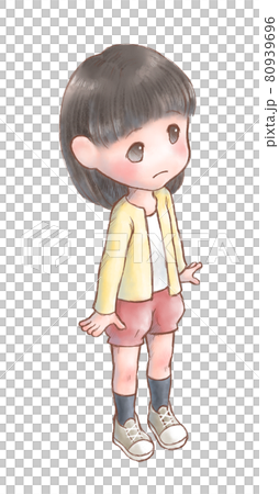 真顔の女の子のイラスト素材のイラスト素材