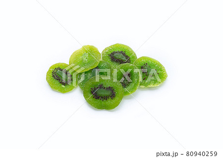 Dried kiwi fruit on white background 80940259