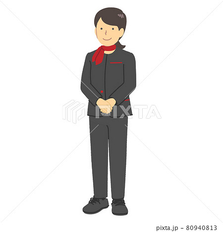 キャビンアテンダントの女性イラスト ズボンのイラスト素材 キャビンアテンダントの女性イラスト ズボンのイラスト素材