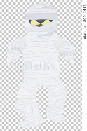 ハッピーハロウィン　襲ってくるかわいいミイラ男のイラスト 80941418
