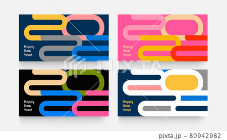 Happy New Year 2022 posters set. Design templates with typography logo 2022, creative design for seasonal holidays flyers, poster, banner, greetings and invitations, new year congratulations cards 80942982