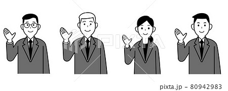 スーツ姿の上司部下・男女パターンイラスト 80942983