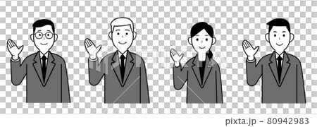 穿西裝的老闆下屬，男性和女性圖案插圖 80942983