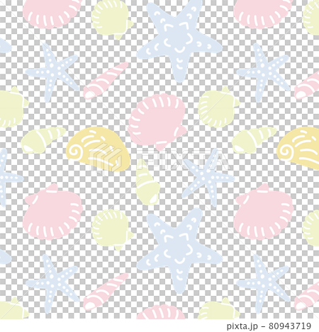 Seamless pattern of pastel seashells Seamless pattern of pastel seashells 80943719
