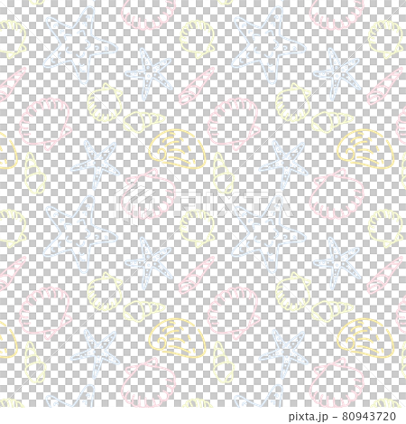 Seamless pattern of pastel seashells Seamless pattern of pastel seashells 80943720