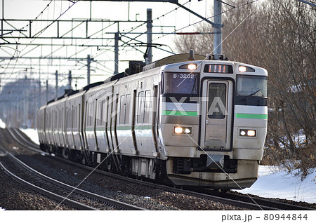 千歳線　島松－北広島　JR北海道　733系3000番台　B-3202編成（札幌）　快速エアポート 80944844