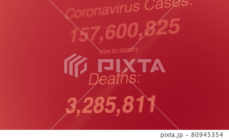 Coronavirus pandemic statistics on screen. Number of Covid 19 cases rising. Map data showing increasing numbers of Corona virus pandemic infected cases. international statistics. Health care concept. 80945354