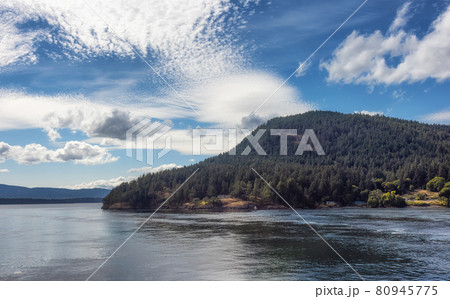 View of Beautiful Gulf Islands during a sunny day. View of Beautiful Gulf Islands during a sunny day. 80945775