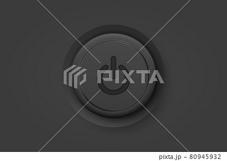 Vector Realistic Black Power Plastic Knob Closeup. Circle Button Icon, Design Template of Power Volume Playback Control. Top, Front View 80945932