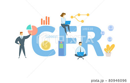 CFR, Code of Federal Regulations. Concept with keyword, people and icons. Flat vector illustration. Isolated on white. 80946096