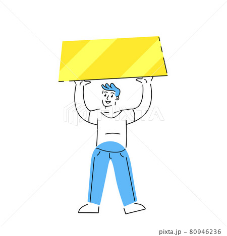 Investing in gold. Businessman with large bullion. Yellow metal bars or ingot. Growing wealth concept. Trade and deposit on stock exchange. Male manager character Investing in gold. Businessman with large bullion. Yellow metal bars or ingot. Growing wealth concept. Trade and deposit on stock exchange. Male manager character 80946236