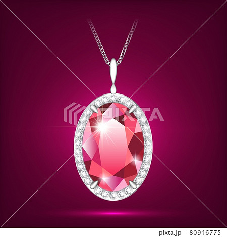 Ruby red pendant vector realistic style eps10 80946775