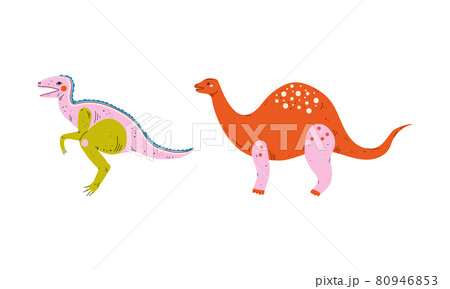 Dinosaur as Prehistoric Creature and Jurassic Predator Vector Set Dinosaur as Prehistoric Creature and Jurassic Predator Vector Set 80946853