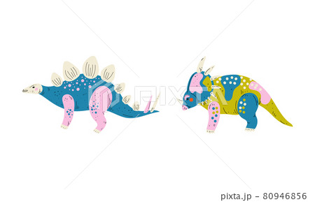 Dinosaur as Prehistoric Creature and Jurassic Predator Vector Set Dinosaur as Prehistoric Creature and Jurassic Predator Vector Set 80946856