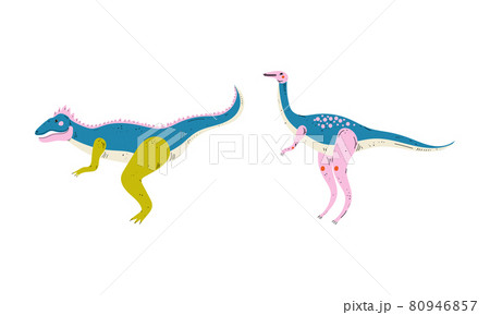Dinosaur as Prehistoric Creature and Jurassic Predator Vector Set Dinosaur as Prehistoric Creature and Jurassic Predator Vector Set 80946857