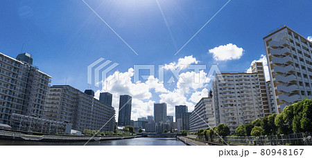 豊洲運河沿いの集合住宅、江東区枝川のマンション、 豊洲運河沿いの集合住宅、江東区枝川のマンション、 80948167