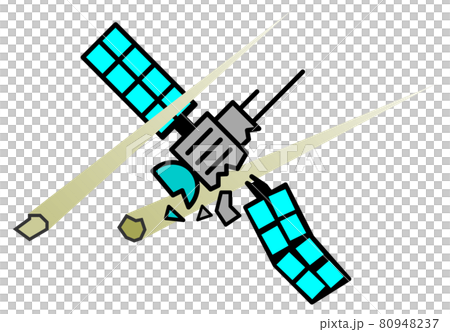 隕石との衝突で破損する人工衛星のイラスト 隕石との衝突で破損する人工衛星のイラスト 80948237